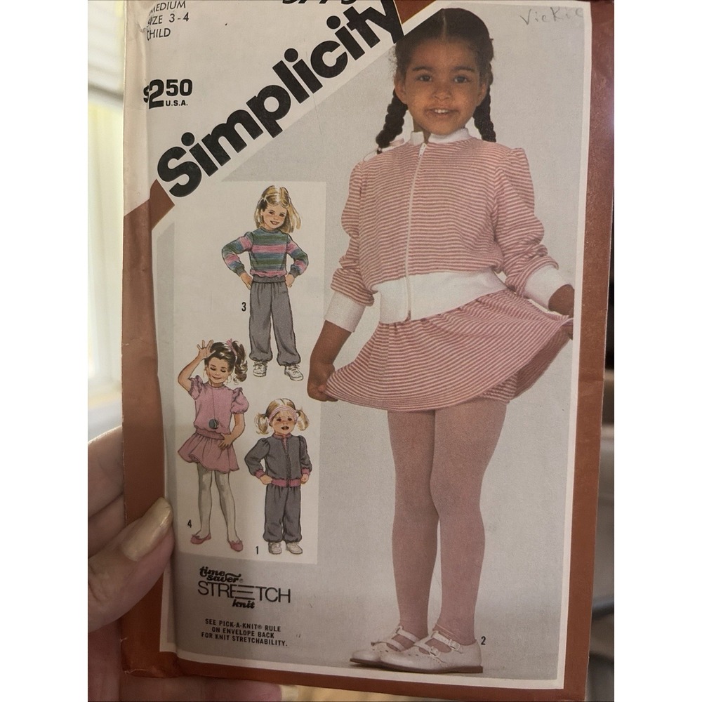 Simplicity Sewing Pattern 5775 Childs Pants Skirt Panties Top Jacket Size 3-4 UC